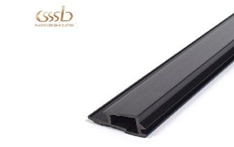 Black polycarbonate strip for roller door