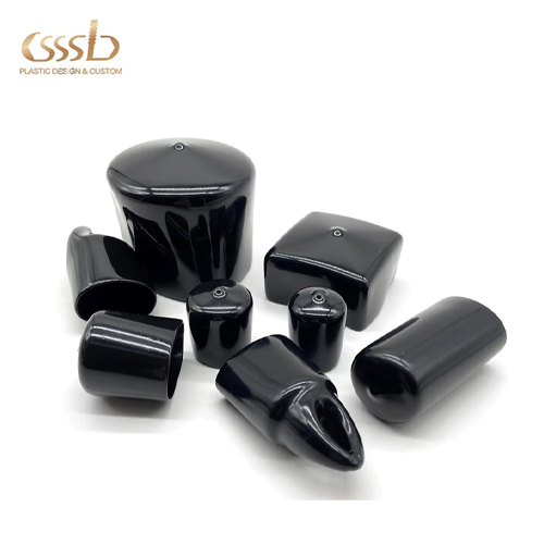 Rubber soft end caps for plastic packing tube