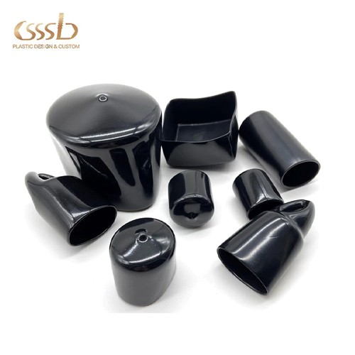Rubber soft end caps for plastic packing tube