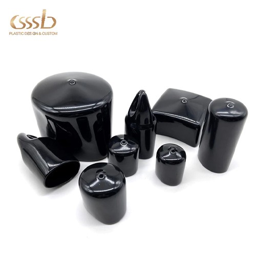 Rubber soft end caps for plastic packing tube